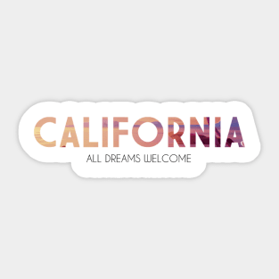 California all dreams welcome beach design summer ocean love Sticker